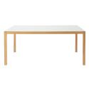 Mesa de jardín rectangular de aluminio efecto madera con tapa de cristal templado (180 x 90 x 74 cm)