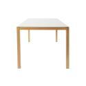 Mesa de jardín rectangular de aluminio efecto madera con tapa de cristal templado (180 x 90 x 74 cm)