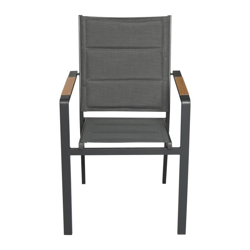 Silla de jardín de aluminio y textilene con reposabrazos - Lote de 2 (3/7)