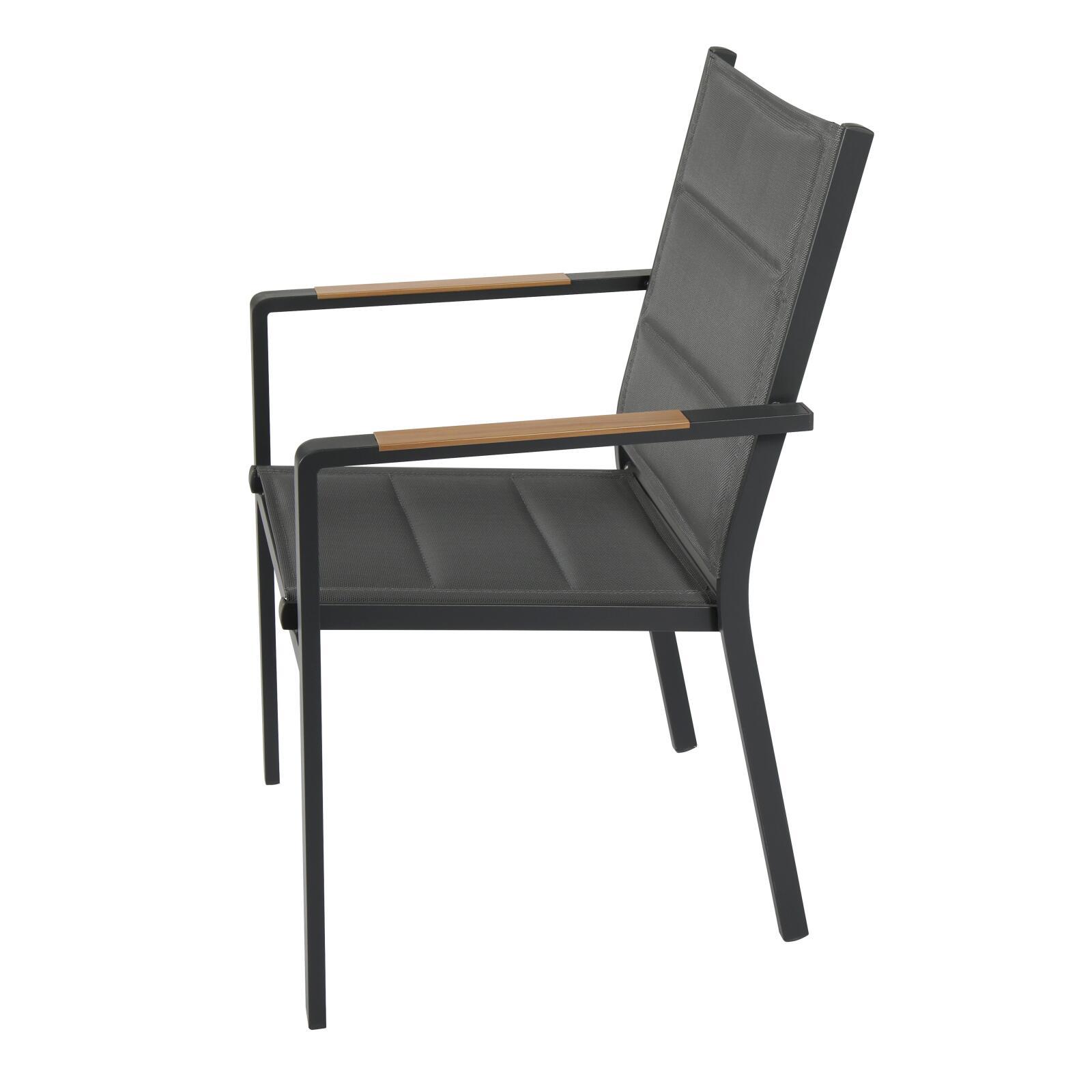 Silla de jardín de aluminio y textilene con reposabrazos - Lote de 2