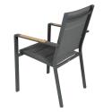 Silla de jardín de aluminio y textilene con reposabrazos - Lote de 2
