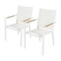 Silla de jardín de aluminio y textilene con reposabrazos - Lote de 2