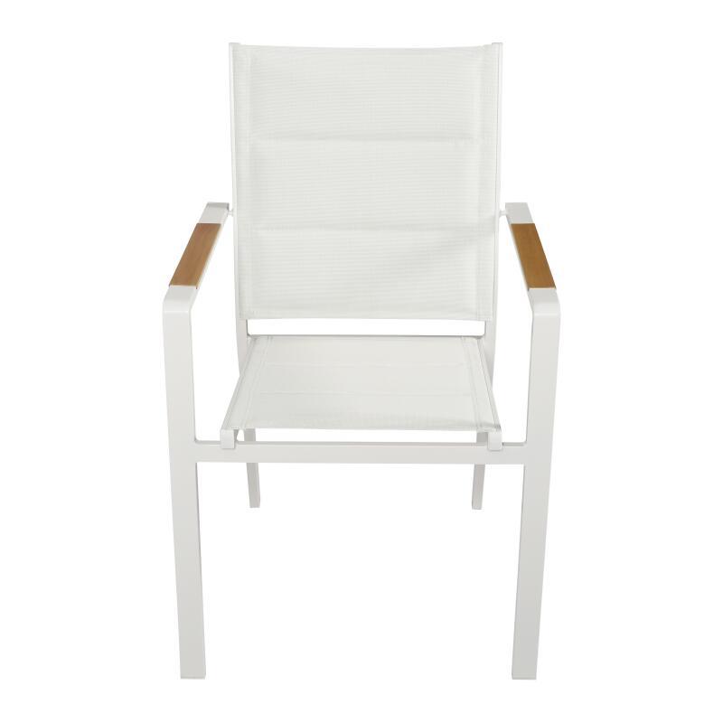 Silla de jardín de aluminio y textilene con reposabrazos - Lote de 2