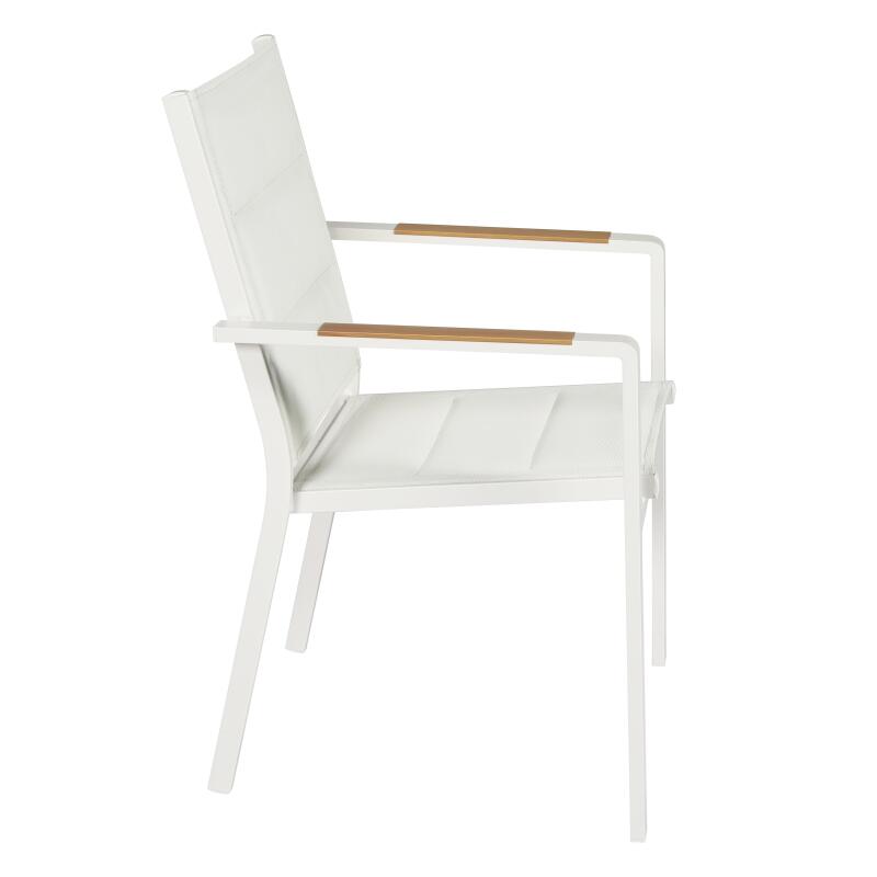 Silla de jardín de aluminio y textilene con reposabrazos - Lote de 2