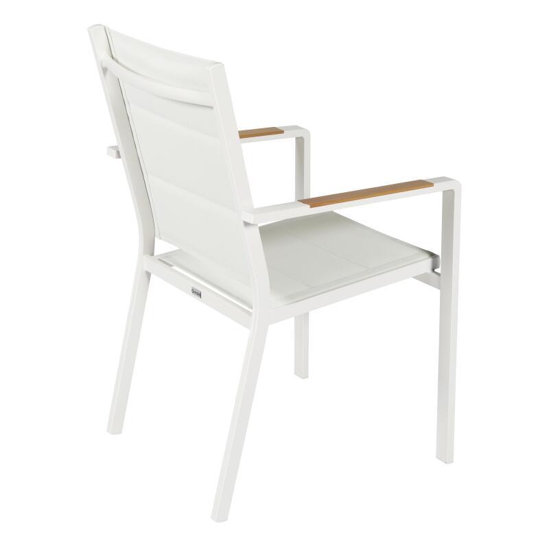 Silla de jardín de aluminio y textilene con reposabrazos - Lote de 2