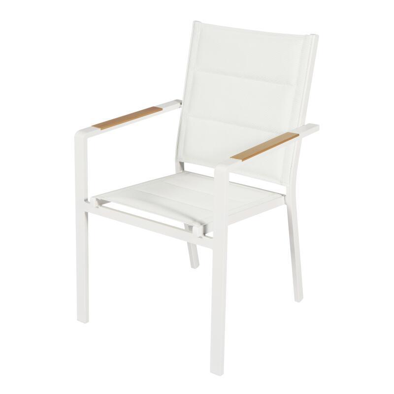 Silla de jardín de aluminio y textilene con reposabrazos - Lote de 2