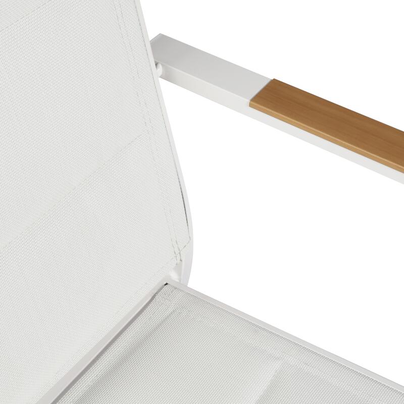 Silla de jardín de aluminio y textilene con reposabrazos - Lote de 2