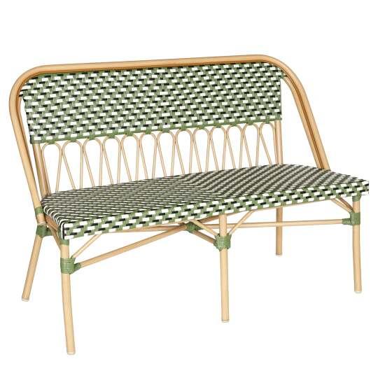 Banco de jardín de aluminio y ratán sintético