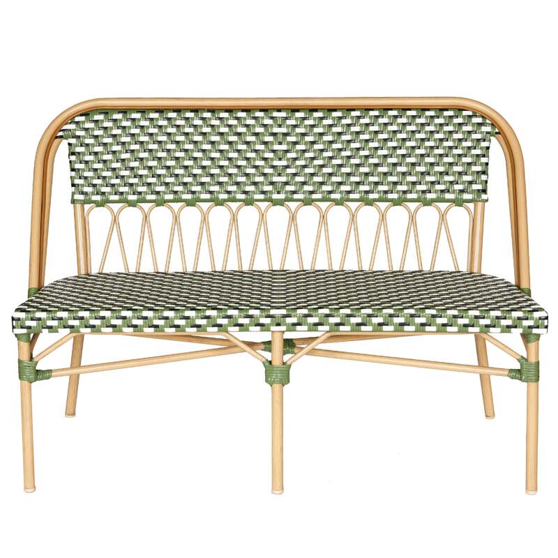 Banco de jardín de aluminio y ratán sintético 
