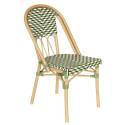 Silla de jardín estilo bistro parisino en aluminio y ratán sintético