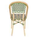 Silla de jardín estilo bistro parisino en aluminio y ratán sintético