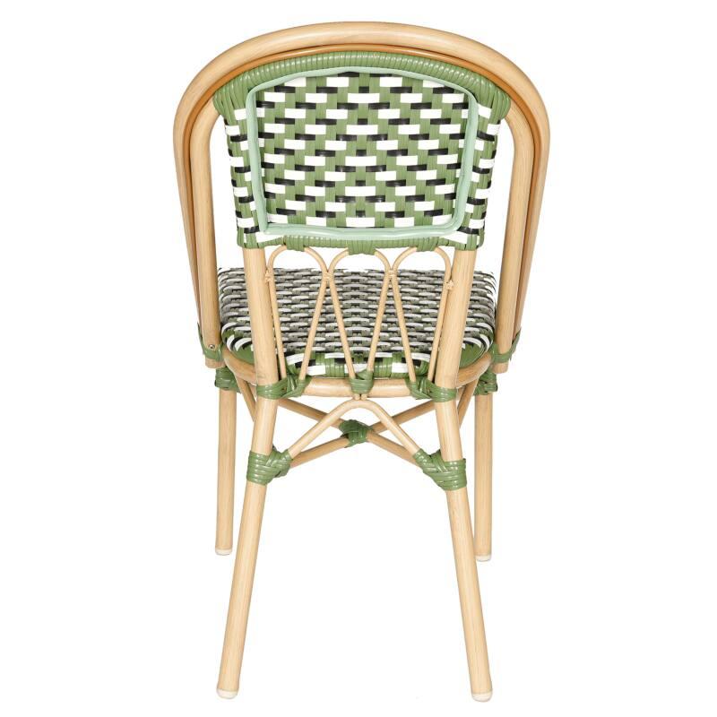 Silla de jardín estilo bistro parisino en aluminio y ratán sintético (3/5)