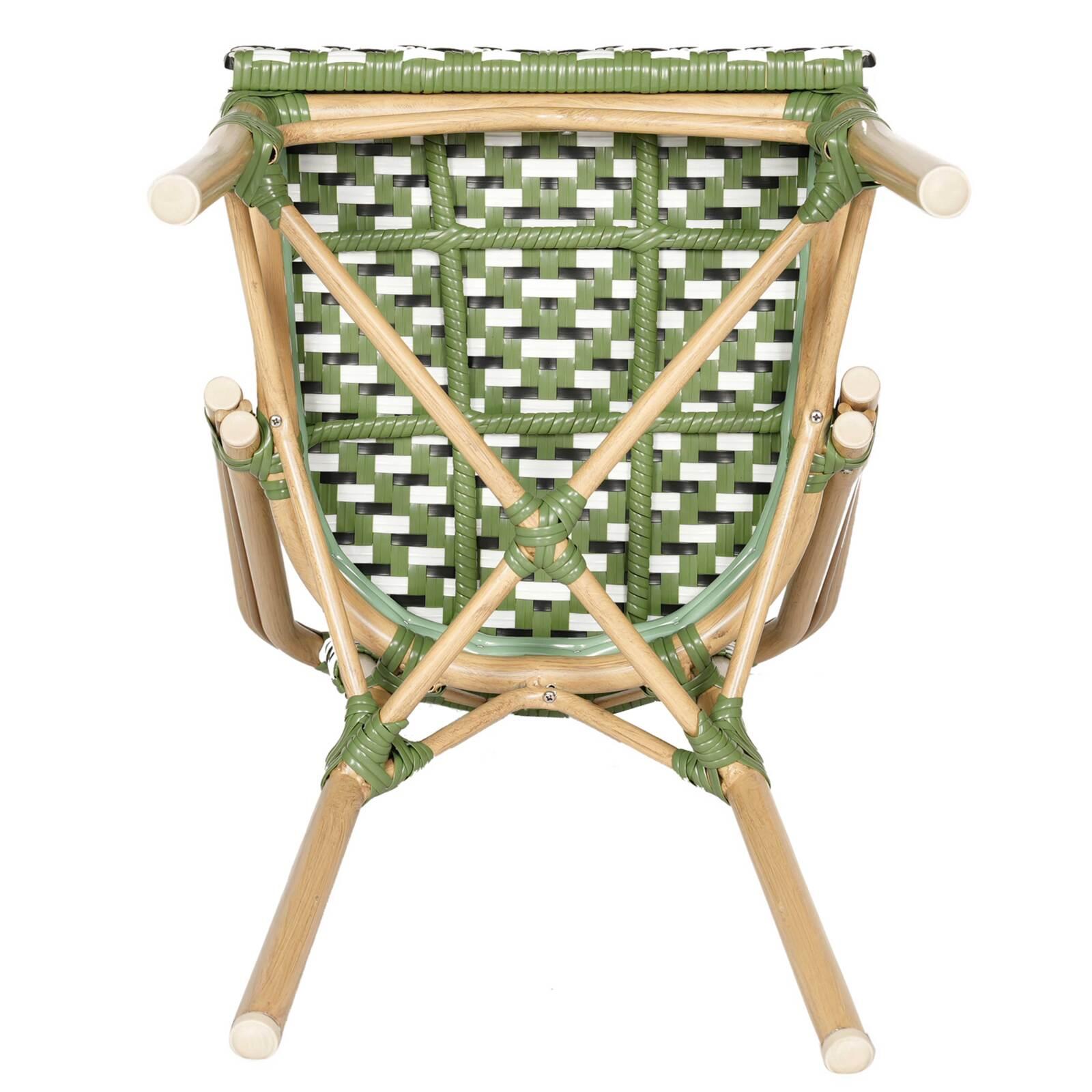 Silla de jardín estilo bistro parisino en aluminio y ratán sintético