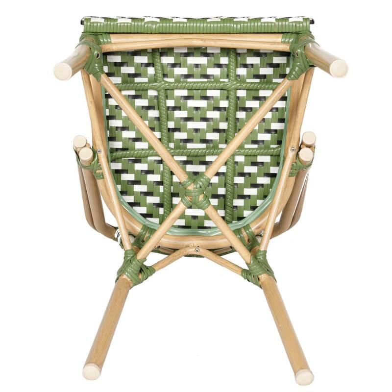 Silla de jardín estilo bistro parisino en aluminio y ratán sintético (4/5)