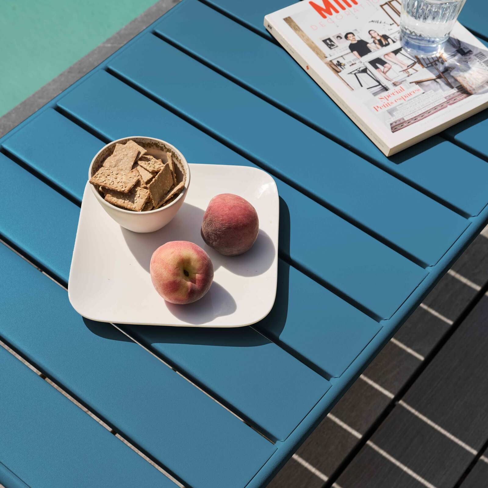 Mesa de centro de jardín rectangular 90 x 50 cm