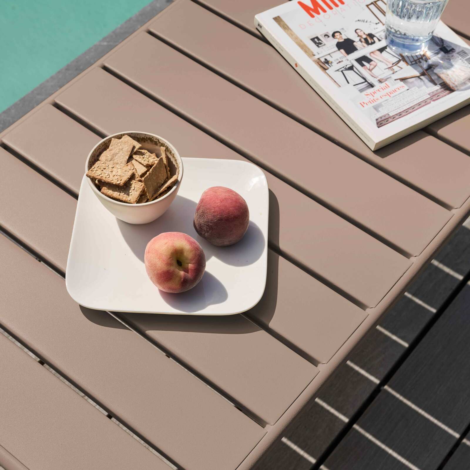 Mesa de centro de jardín rectangular 90 x 50 cm