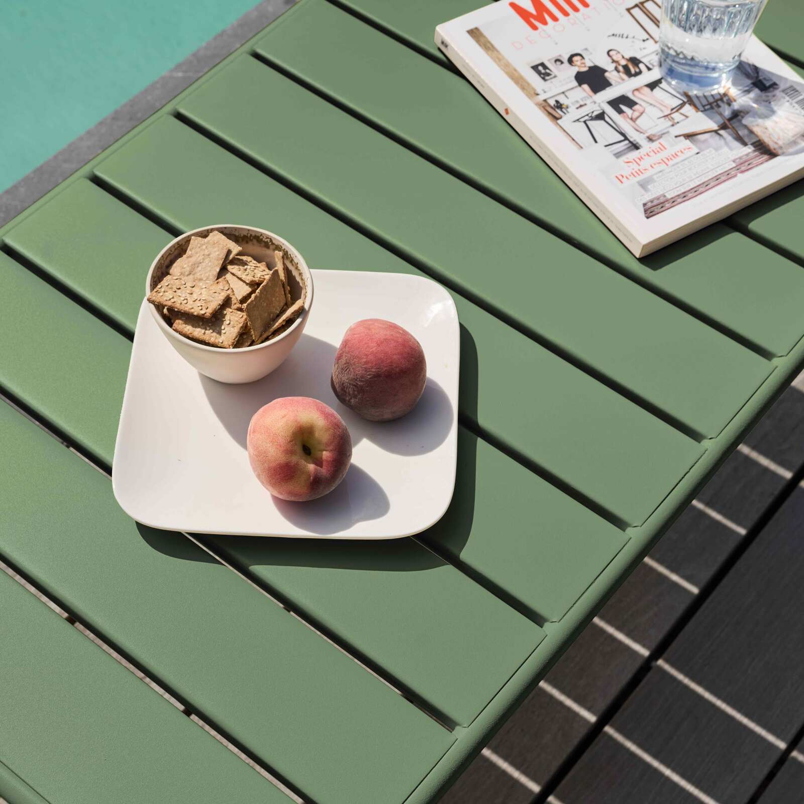 Mesa de centro de jardín rectangular 90 x 50 cm