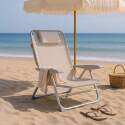 Lote de 2 sillones de playa plegables, reclinables 4 posiciones