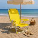Lote de 2 sillones de playa plegables, reclinables 4 posiciones