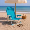 Lote de 2 sillones de playa plegables, reclinables 4 posiciones