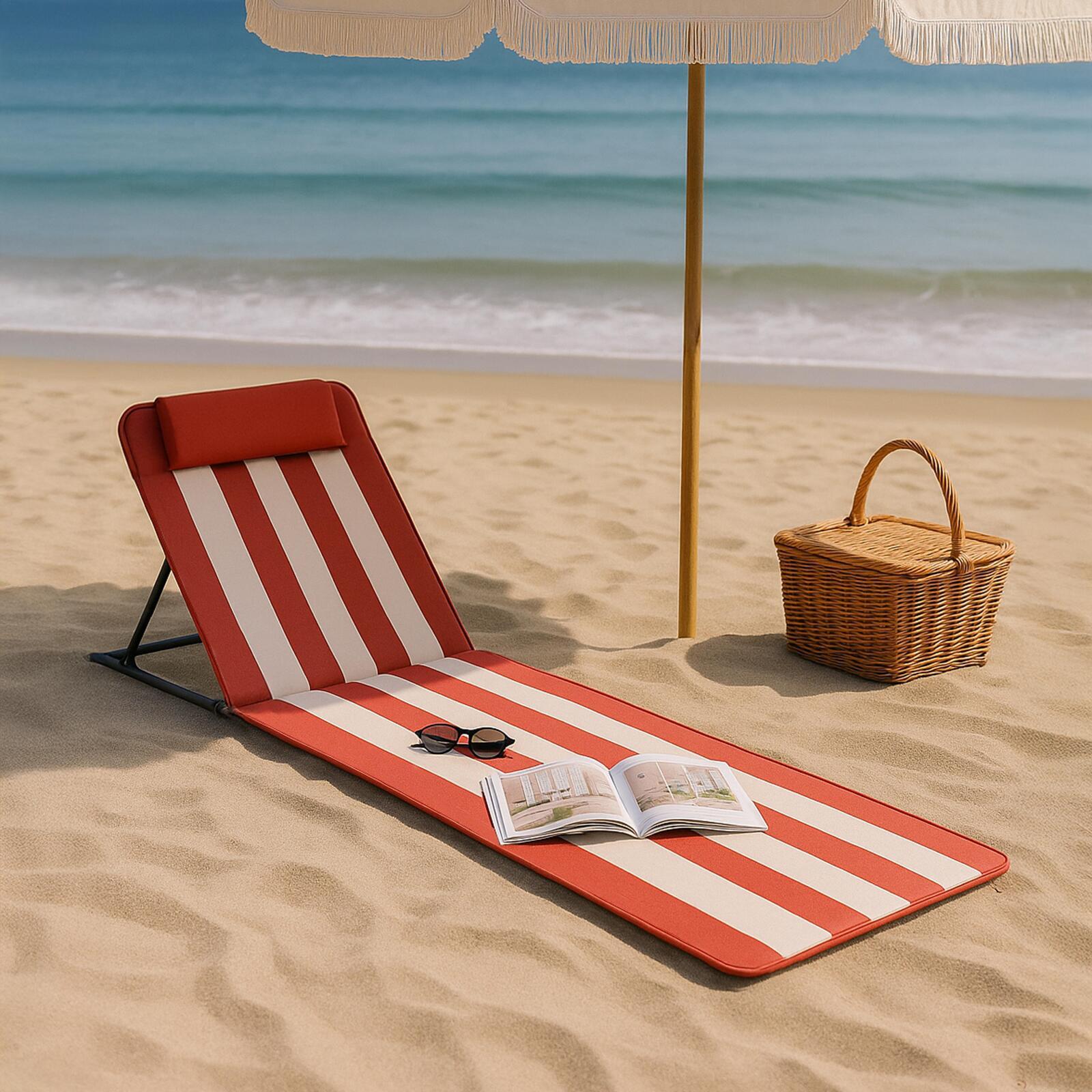 Colchón de playa plegable, reclinable 5 posiciones