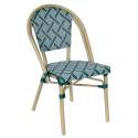 Silla de jardín estilo bistro parisino en aluminio y ratán sintético