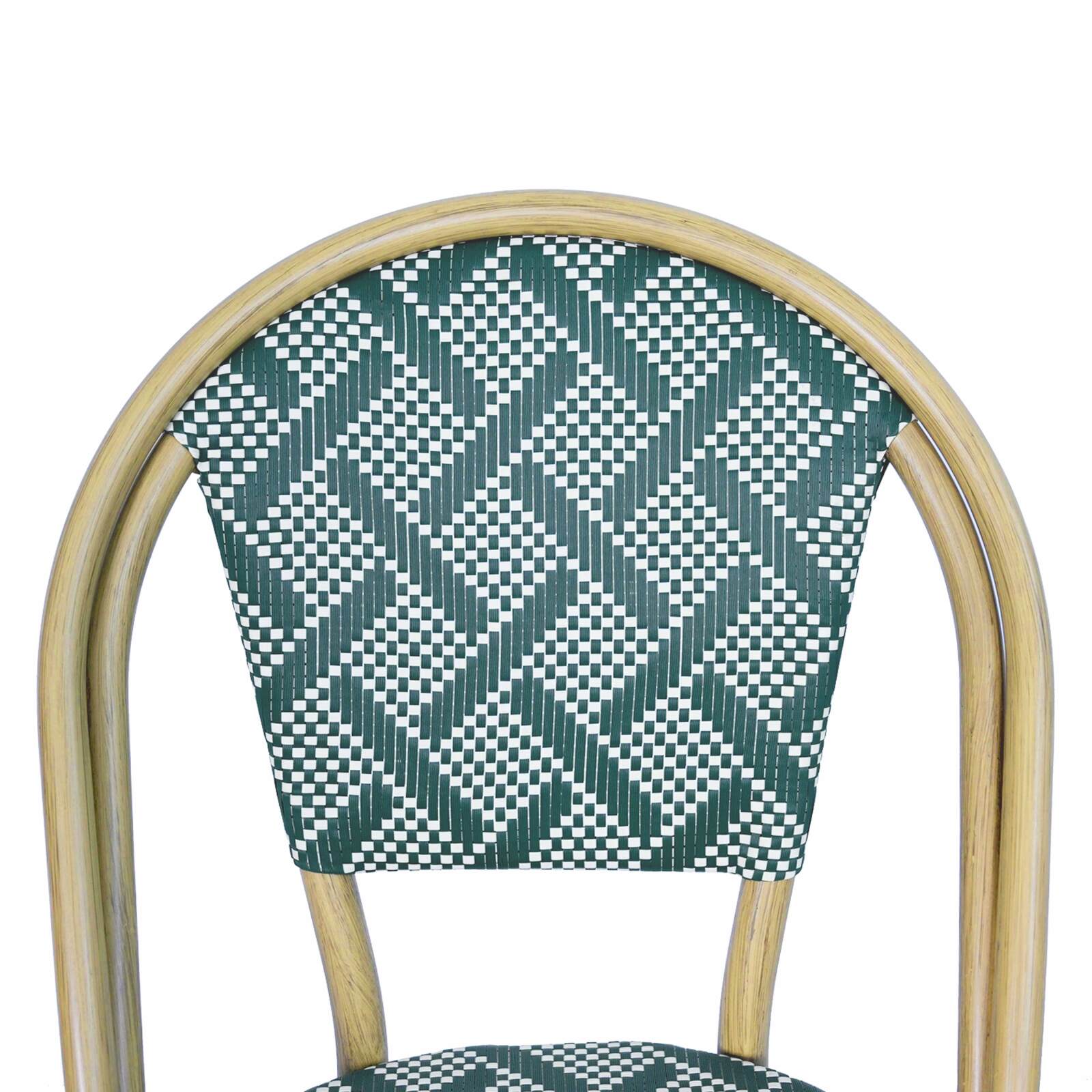 Silla de jardín estilo bistro parisino en aluminio y ratán sintético