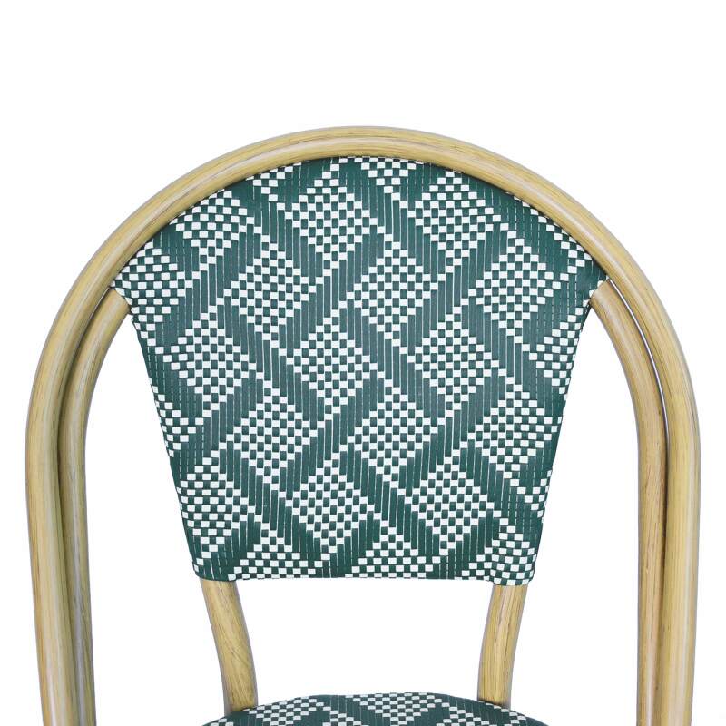 Silla de jardín estilo bistro parisino en aluminio y ratán sintético (5/6)