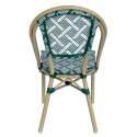 Silla de jardín estilo bistro parisino en aluminio y ratán sintético