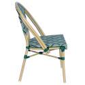 Silla de jardín estilo bistro parisino en aluminio y ratán sintético