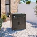 Cocina de exterior metálica con fregadero, horno a pizza y almacenaje - 2 módulos