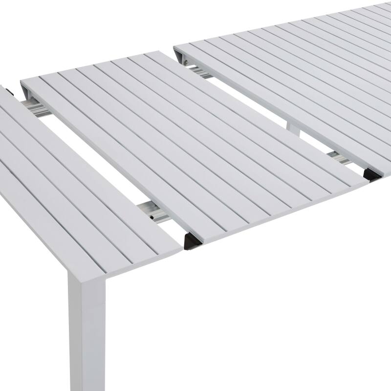 Mesa de jardín extensible de aluminio 52/260x100 cm y 10 sillas de textilene