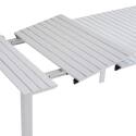 Mesa de jardín extensible de aluminio 52/260x100 cm y 10 sillas de textilene