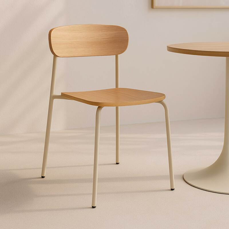 Lote de 2 sillas de metal y madera