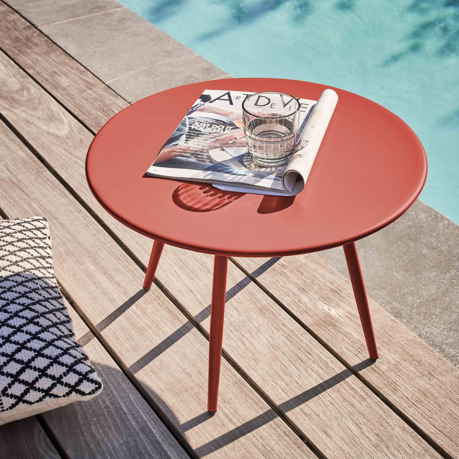 Mesa de centro de jardín redonda Ø50 x 34 cm