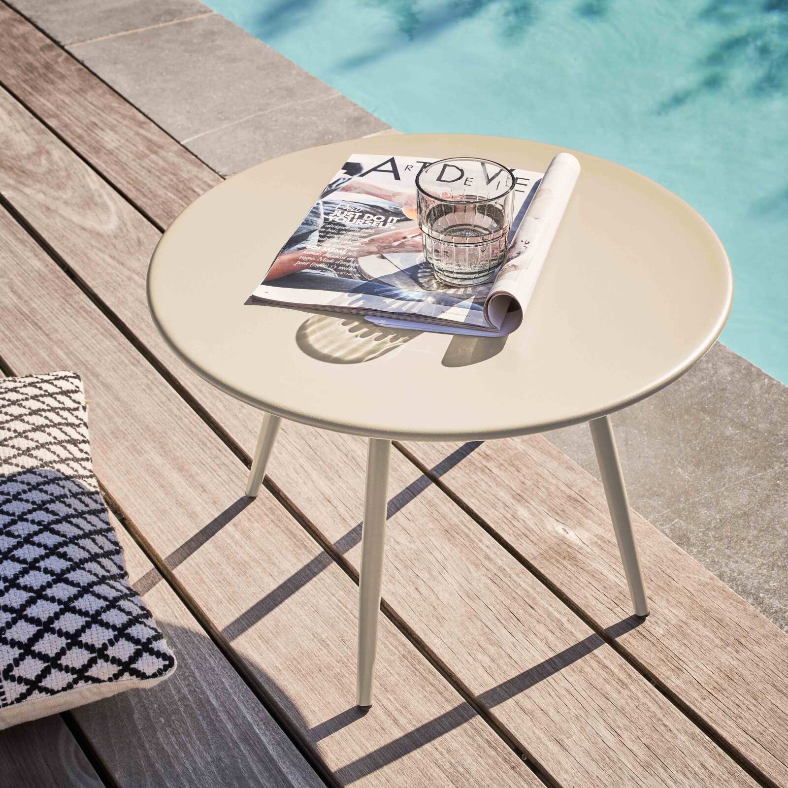 Mesa de centro de jardín redonda Ø50 x 34 cm