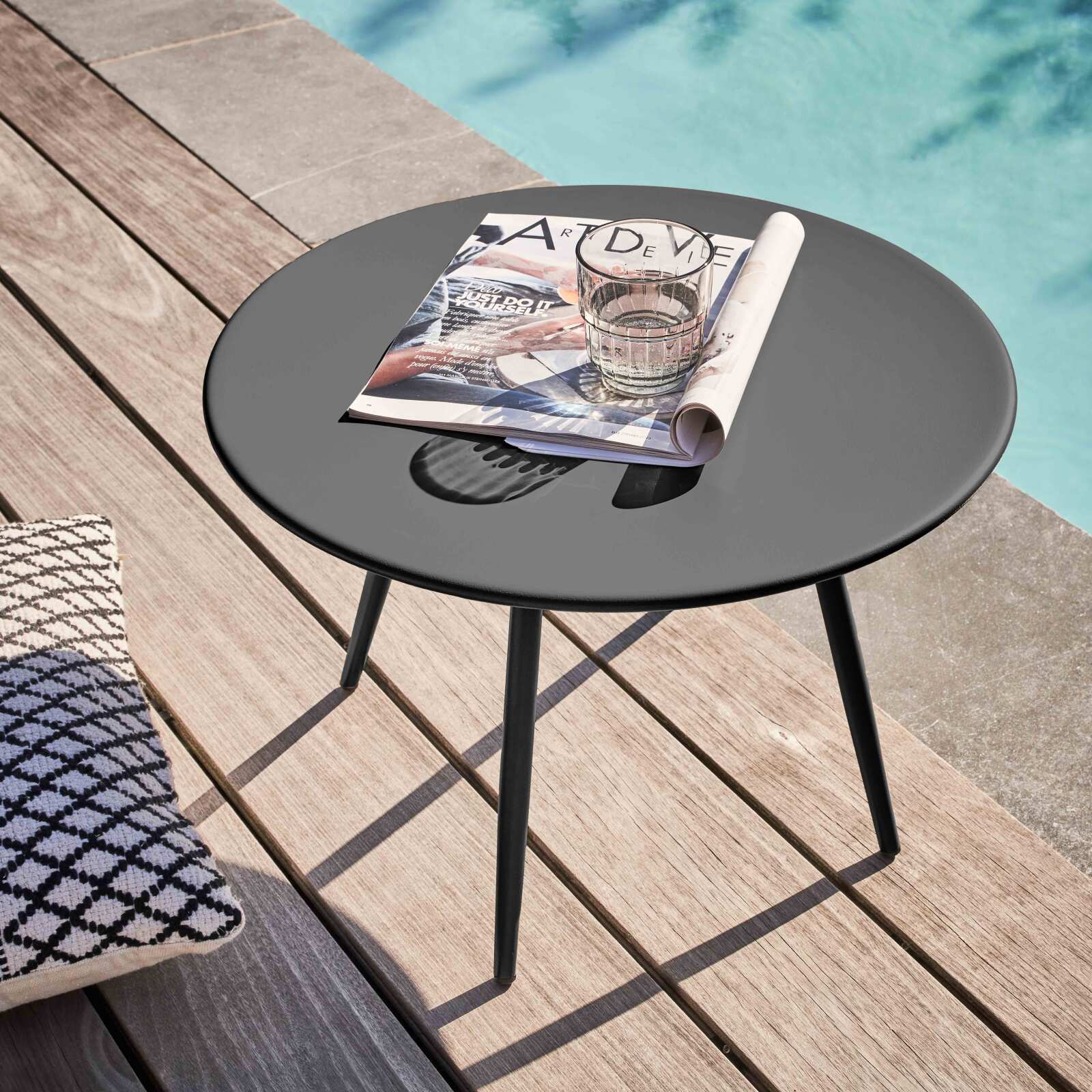 Mesa de centro de jardín redonda Ø50 x 34 cm