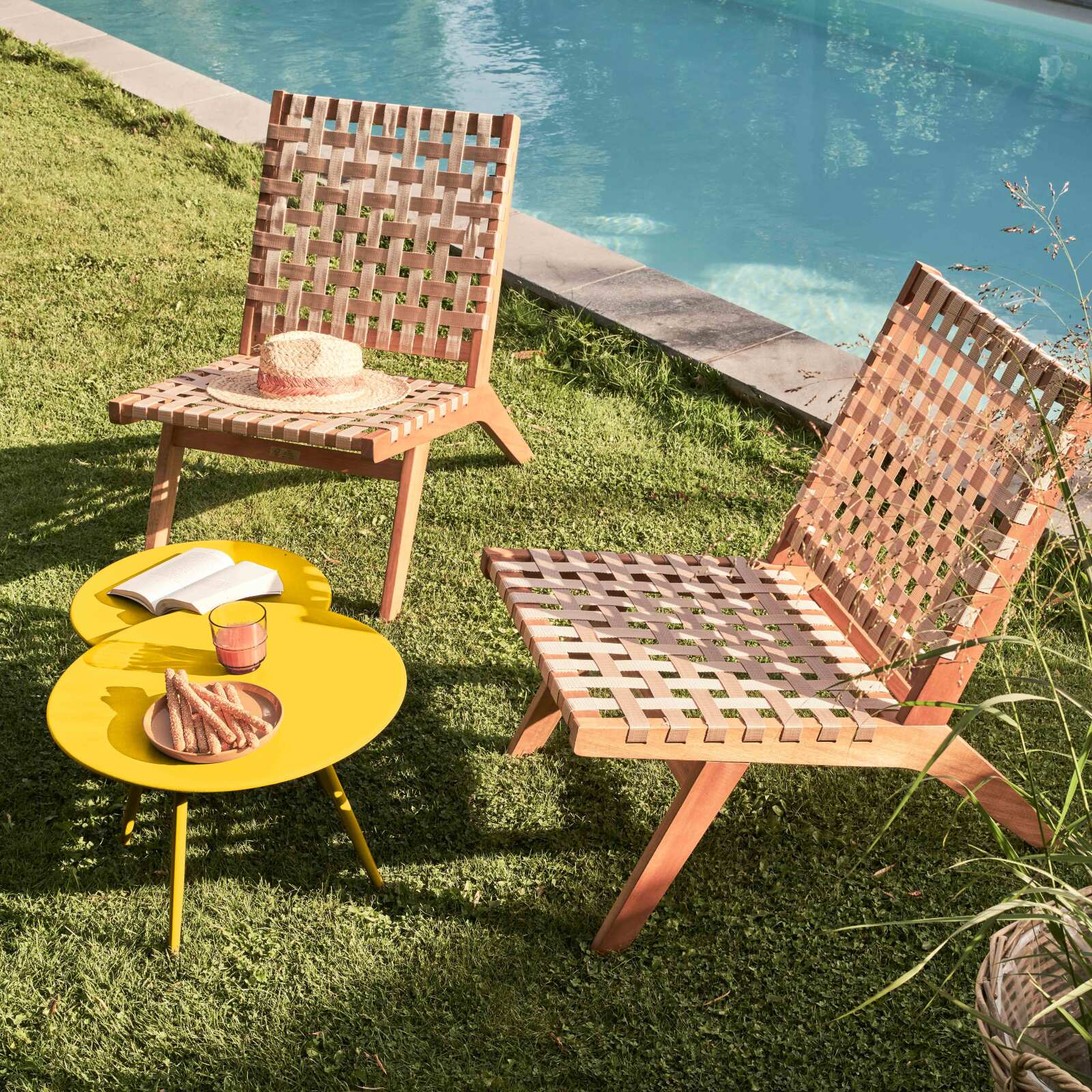 Mesa de centro de jardín redonda Ø50 x 34 cm