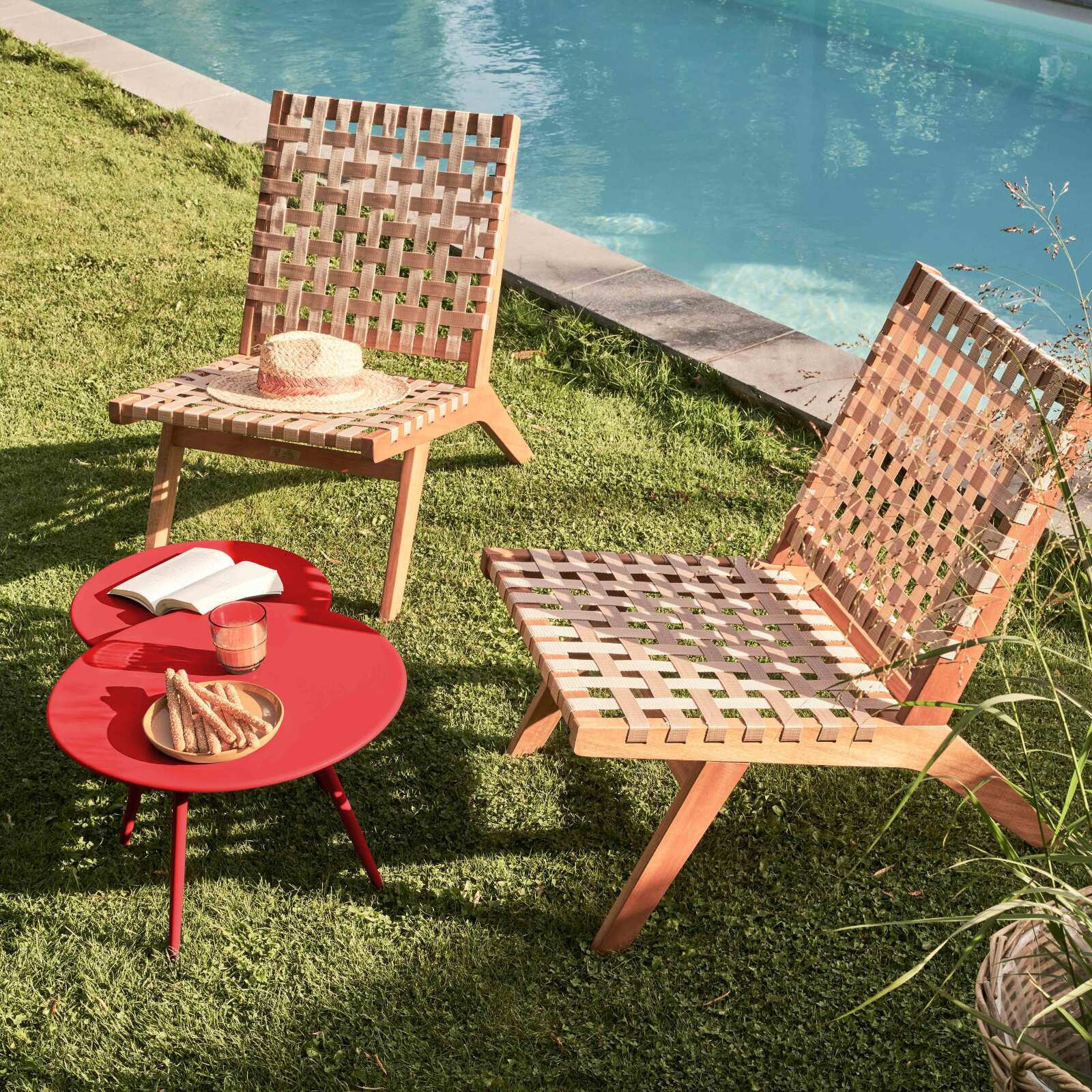 Mesa de centro de jardín redonda Ø50 x 34 cm Mesa de centro de jardín redonda Ø50 x 34 cm