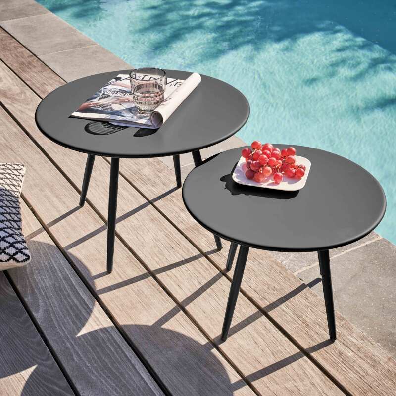 Mesa de centro de jardín redonda Ø40 x 29,5 cm (2/5)