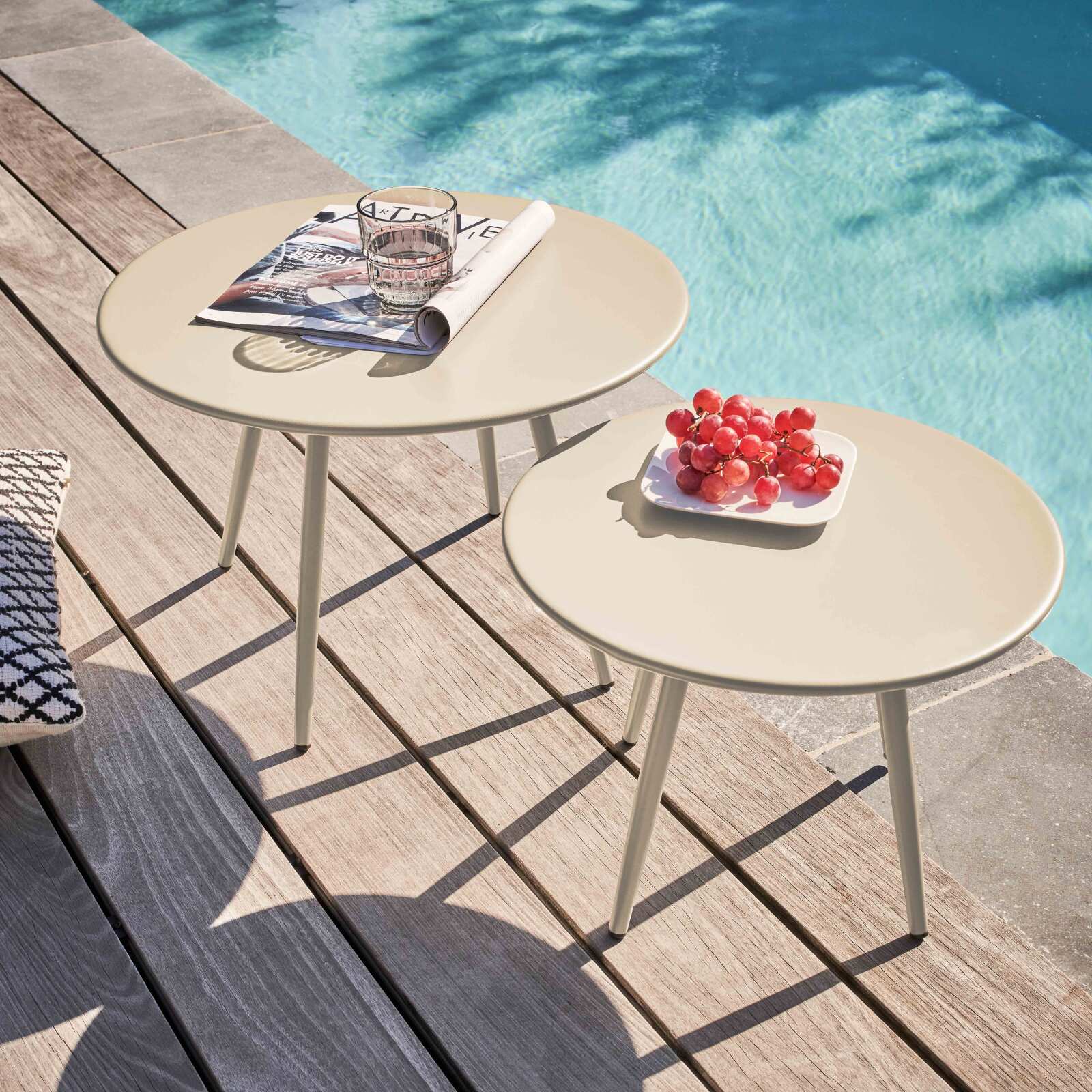 Mesa de centro de jardín redonda Ø40 x 29,5 cm