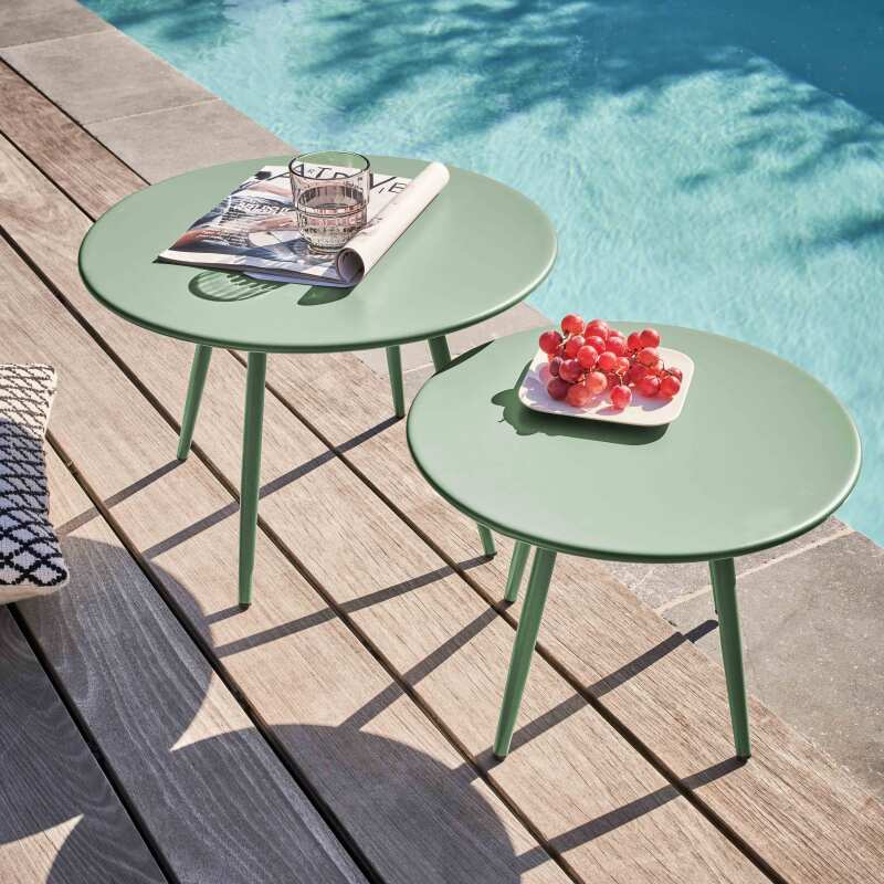 Mesa de centro de jardín redonda Ø40 x 29,5 cm