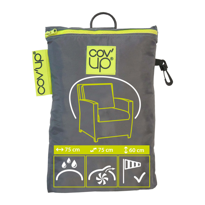 Funda para sillón 75 x 75 x 60 cm gris