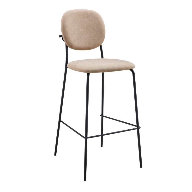 Lote de 2 sillas altas de acero y tela