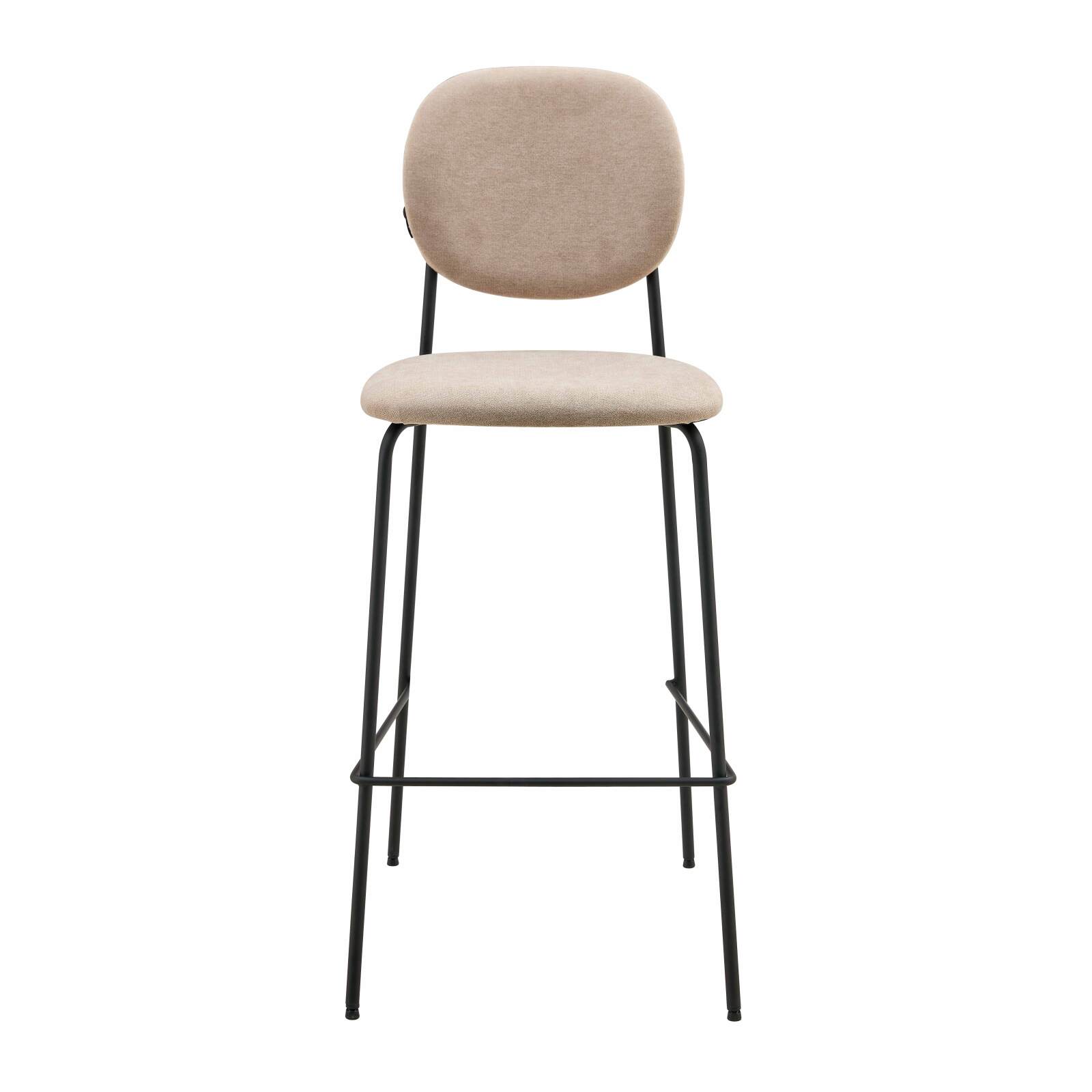 Lote de 2 sillas altas de acero y tela