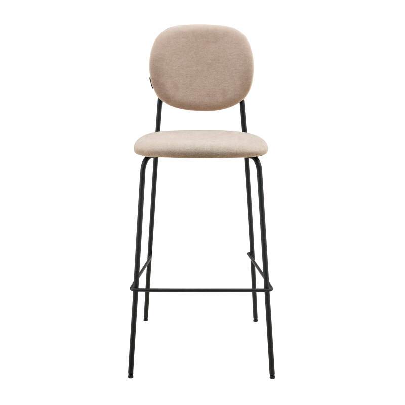 Lote de 2 sillas altas de acero y tela