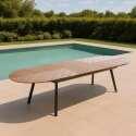 Mesa de jardín extensible rectangular (220/280 x 100 x 76 cm) en aluminio y polimadera