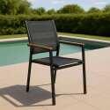 Silla de jardín de aluminio y textileno con brazos