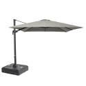 Parasol excéntrico (3 x 3m) giratorio 360° y Base con ruedas de 100 L para contrapesar