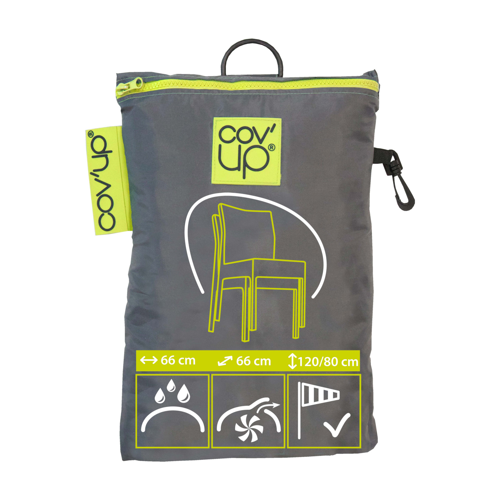 Funda para sillas apilables 66 x 66 x 120 cm gris